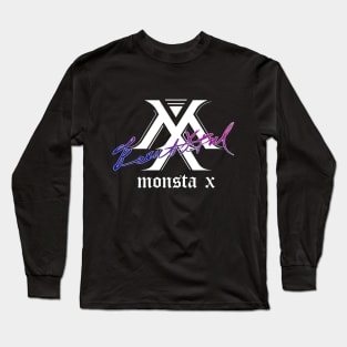 MONSTA X Beautiful Logo Blue to Fuchsia Gradient Long Sleeve T-Shirt